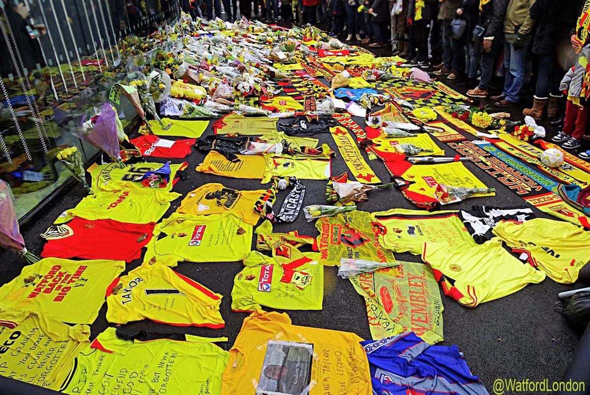 watfordfc Fans Pay Tributes TO Graham Taylor at Vicarage Road Football Stadium