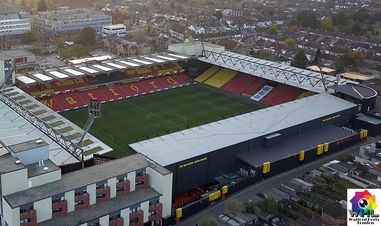 Sir Elton John Stand on the East side of the stadium